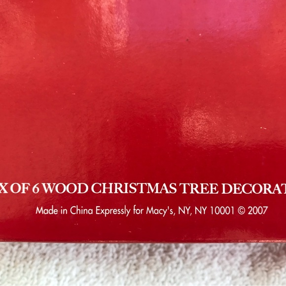 Box of 6 Wood Nutcracker Ornaments in Red Box for Macys 3" - Picture 6 of 7